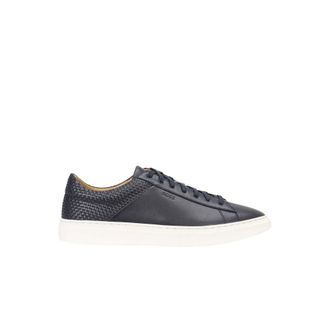 HUGO BOSS Schoenen, Heren, Blauw, 44 EU, Leer, Kieran Leren Sneakers