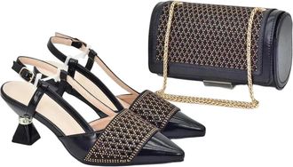 Generic Design Wedding Matching Shoe And Bag Decorated With Rhinestone Wedding Shoes And Bags Set For Women