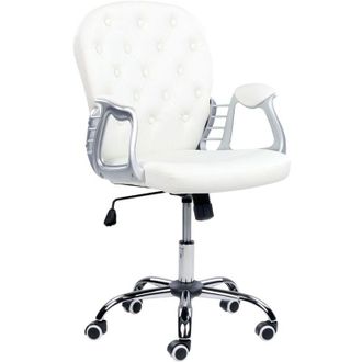 Beliani Beliani - Sedia da Ufficio Ecopelle Bianca Altezza Regolabile Schienale Trapuntato Princess