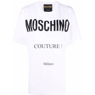 Moschino Heren Couture Milano T-Shirt (Wit)