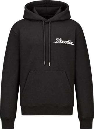 Lanvin Petit Logo Hoodie - Heren - Hoodies - Zwart - L - Katoen - Hoodies & sweatvesten