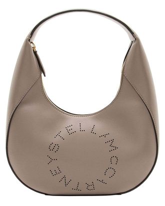 Stella McCartney Stella Mccartney Beige Eco Alter Nappa Perforated Logo Small Hobo (Authentic Pre-Loved)