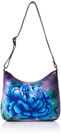 Anuschka Medium Hobo Shoulder Bag, Precious Peonies, One Size