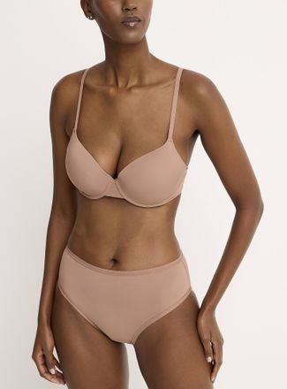 Miiyu Womens Microfibre high-waist elastic-trim bikini panty Recycled nylon