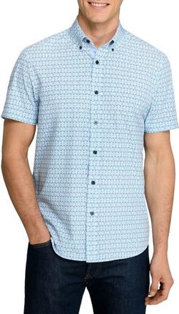 ConStruct Slim Fit Circle Geo Performance Short Sleeve Shirt in Green/white at Nordstrom, Size Xx-Large