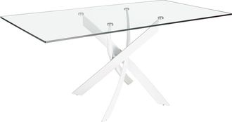 Angel Cerd&aacute; Mesa de comedor rectangular, Cristal Blanco - 150x95x75cm