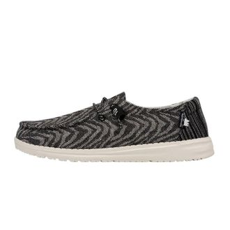 Hey Dude Womens Wendy Woven Sneakers In Zebra Black Stripe