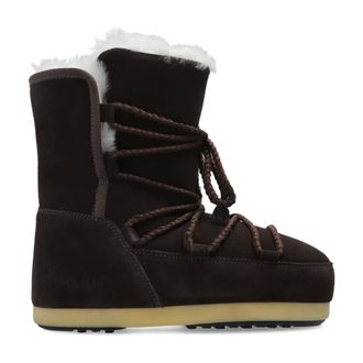 Moon Boot Moon Boot, Winter Boots, female, Brown, Size: 7 US EVX Boot Suede & Shearling