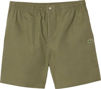 Lacoste Heren Katoenen Poplijn Relaxed Fit Shorts (Groen)