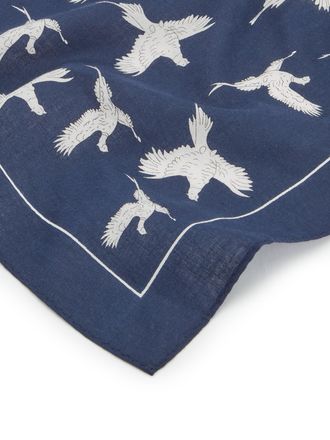 Oliver Brown Cotton Pheasant Handkerchief - Navy