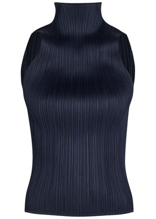 Pleats Please Issey Miyake Pleated Woven top - Navy - 5