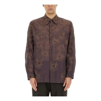 Dries Van Noten Casual Shirts, male, Red, Size: M 01680-Croom EMB 1160 M.w.shirt
