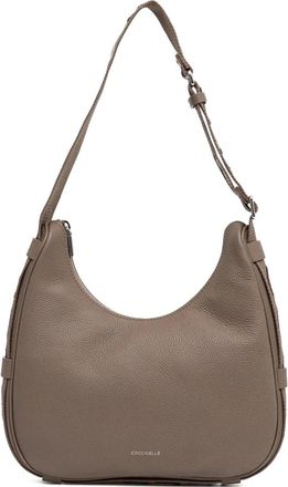 Coccinelle Shopper met logoband en rits - Beige