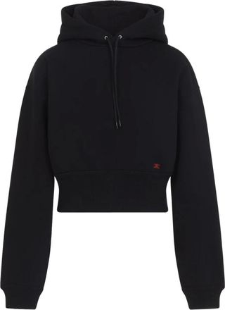 Celine Hoodies, female, Black, Size: M Cropped Hoodie