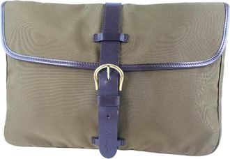 Ferragamo Khaki Canvas Clutch Bag (Pre-Owned)