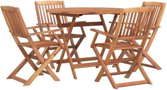 vidaXL 5 Piece Garden Dining Set Solid Wood Acacia vidaXL