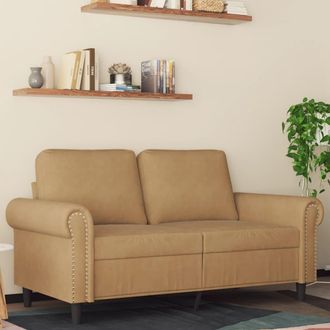 vidaXL Sof&aacute; De 2 Plazas Terciopelo Marr&oacute;n 120 Cm Vidaxl