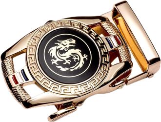 Barry.Wang Belt Buckle Ratchet Belts for Men 40MM with Adjustable Automatic Slide Gold Dragon Buckle Golf Belt Click