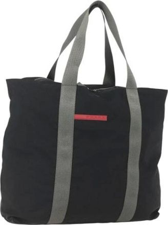 Prada Pre-owned Tote Bags, female, Black, Size: ONE SIZE Pre-owned Nylon Vintage Tote Bag
