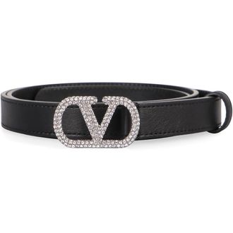 Valentino Garavani Belts, female, Black, Size: 90 CM VLogo Signature Belt in Leather