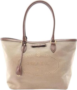 Prada Pre-owned Tote Bags, female, Beige, Size: ONE SIZE Pre-owned Vintage Tote Bag