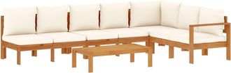 vidaXL Set De Sof&aacute;s De Jard&iacute;n Con Cojines 5 Pzas Madera Maciza Acacia Vidaxl