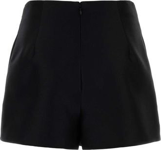 Balenciaga Womens Tailored Skirt Black Wool Silk