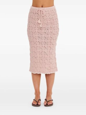 The Upside Anoki Irena crochet midi skirt - Pink