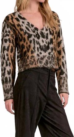 Elan Cheetah Cardigan In Brown Cheetah