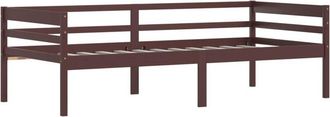 vidaXL Vidaxl - Estructura Cama Sin Colch&oacute;n Madera Pino Marr&oacute;n Oscuro 90x200 Cm