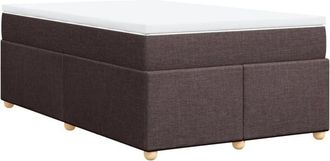 vidaXL Vidaxl - Cama Box Spring Con Colch&oacute;n Tela Marr&oacute;n Oscuro 120x190 Cm