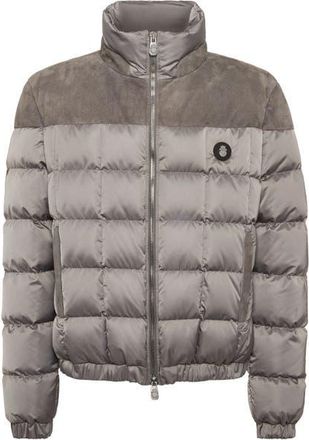 Billionaire Boys Club Puffer Down Jacket With Leather Inserts Men in Grey at Nordstrom, Size Xxx-Large