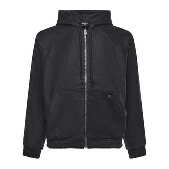Fendi Cashmere Zip-Up Hoodie - male - Fendi - Zip-throughs - Gray - L - Sweatshirts & Hoodies