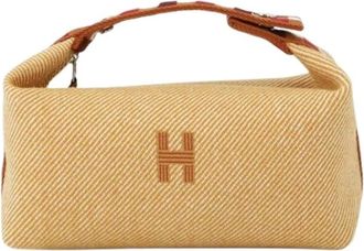 Hermès Pre-owned Mini Bags, female, Orange, Size: ONE SIZE Pre-owned Wool Pouch