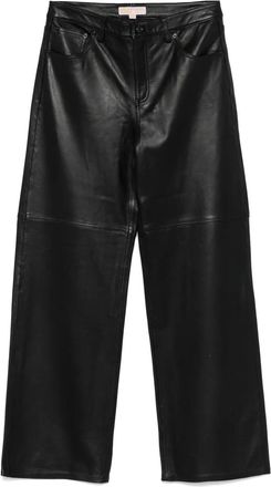 Michael Kors Womens Relaxed Leather Pant - Black Cotton - Size EU 34 (Womens)