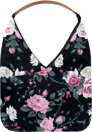 Generic Colorful Art Flowers Reusable Lightweight Grocery Bags - Foldable Into Compact Pouch, Washable & Sturdy, Multipurpose for Shopping and Travel