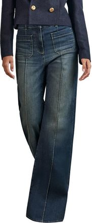 Reiss Sakura Flare Jeans in Mid Blue at Nordstrom, Size 25P