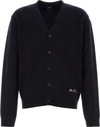 A.P.C. Kevin Cardigan - Heren - Vesten - Blauw - S - Wol - Truien & Vesten