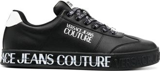Versace Jeans Couture logo-print low-top sneakers - men - Fabric/Rubber/Organic Leather - 45 - Black