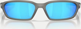 Oakley Terraforma - Occhiali da sole rettangolari color grigio fumo opaco con lenti blu a specchio