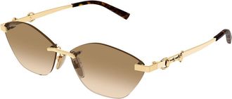 Gucci GG2050S 004 Womens Sunglasses Gold Size 59 - Free RX Lenses - Free RX Lenses