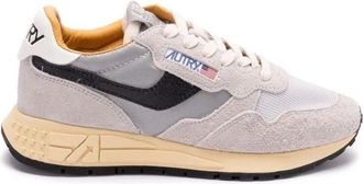Autry Suede Panelled Lace-Up Sneakers - Dames - Sneakers - Grijs - 38 EU - Leer - Schoenen