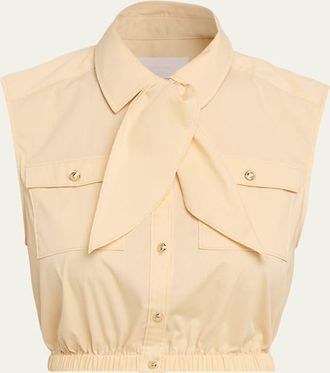 Cinq &agrave; Sept Lou Buttoned Poplin Top