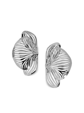 Jennifer Fisher orchid earrings - women - Rhodium Plated Brass - One Size - Silver