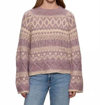 Sanctuary Fairisle Crew Neck Sweater In Twilight Mauve Multi