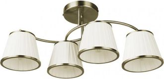 Fabrilamp L&aacute;mpara Lantanas 4xe27 Cuero Pantalla Beige - Cuero/beige