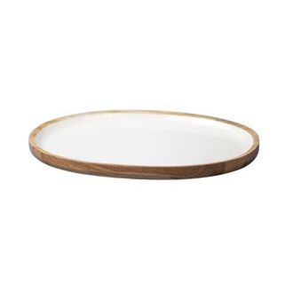 Be Home Madras Oval Platter in White at Nordstrom