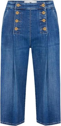 Elisabetta Franchi Denim Bermuda Shorts - Dames - Denim shorts - Blauw - W26 - Denim - Korte Broeken