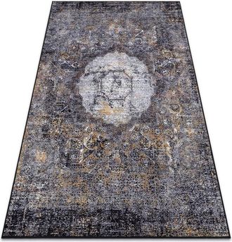 RugsX Rugsx - miro 51453.805 washing carpet Rosette, vintage anti-slip - grey grey 120x170 cm