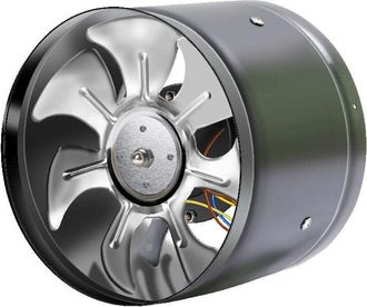 OEM Ventilador Axial De Conducto En Acero Inoxidable Para Aire/extracci&oacute;n. Ventilador De Canal Con Carcasa De Acero Galvanizado De 200 Mm, Color Negro